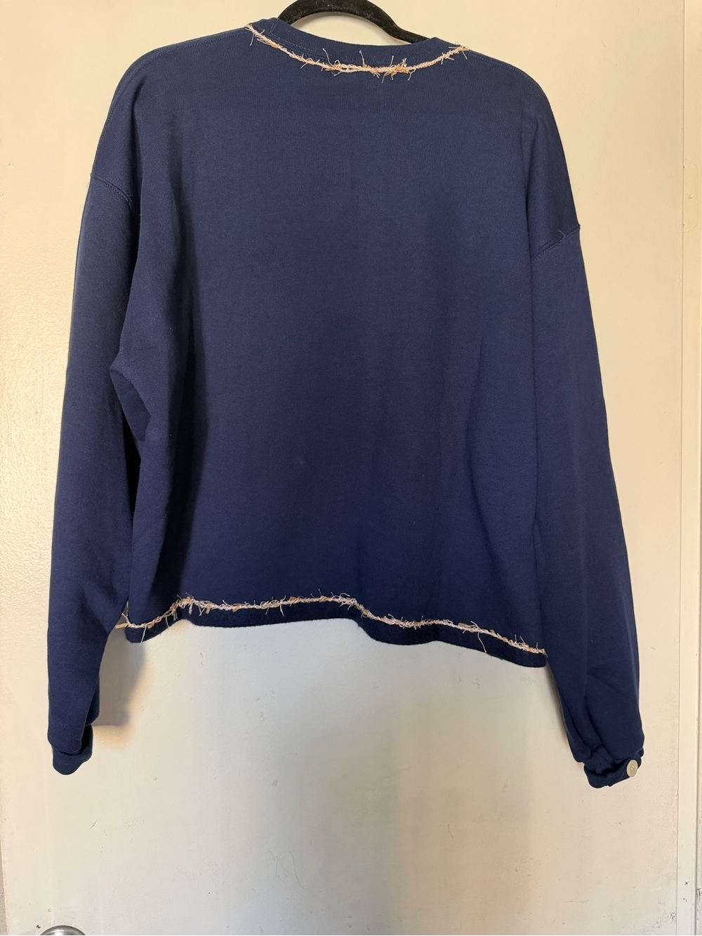Vintage Russell Athletic USA Flag Patchwork Sweatshirt XL Navy Americana - Picture 10 of 10